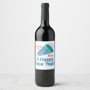Etiqueta Para Botella De Vino Gritos por un feliz Año Nuevo