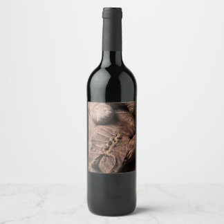 Etiqueta Para Botella De Vino Guantes de boxeo de época