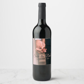 Etiqueta Para Botella De Vino Guardar la fecha añadir nombre de la pareja lugar 