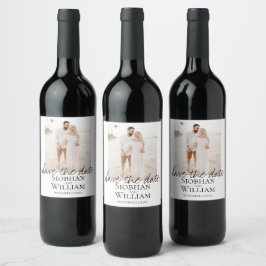 Etiqueta Para Botella De Vino Guardar la foto personalizada manuscrita