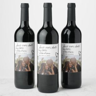 Etiqueta Para Botella De Vino Guardar nuestra foto personalizada manuscrita de f