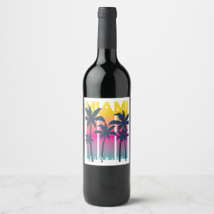 Etiqueta Para Botella De Vino Guay Miami Florida Tees de diseño gráfico, me enca