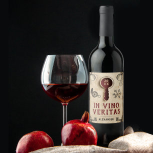 Etiqueta Para Botella De Vino Guay Vintage Mystery Red Escape Room Latin Words