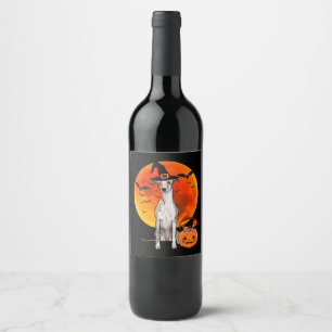 Etiqueta Para Botella De Vino Guión de perro Halloween Jack O Lantern Pumpkin T