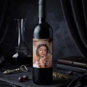 Etiqueta Para Botella De Vino Guion de quinceañera foto Cumpleaños 15