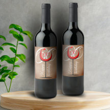 Guión de Vino Rústico Rojo Vidrio 60 cumpleaños