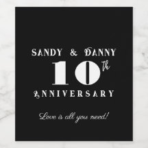 Guión personalizado para 10º aniversario negro bla