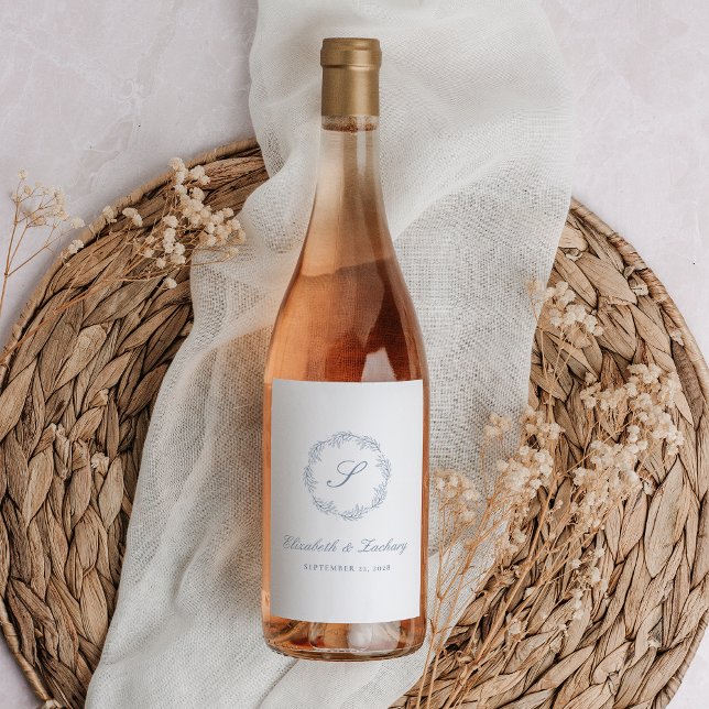 Etiqueta Para Botella De Vino Guirnalda del follaje azul oxidado (Subido por el creador)