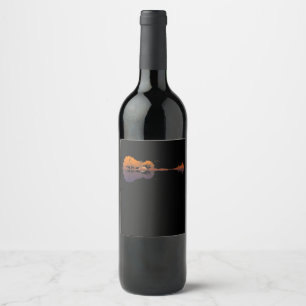 Etiqueta Para Botella De Vino Guitarra Lake Shadow Love Guitar Gift Music Avers