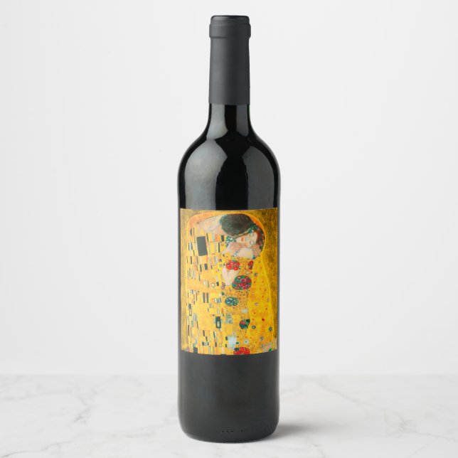 Etiqueta Para Botella De Vino Gustav Klimt The Kiss (Anverso)