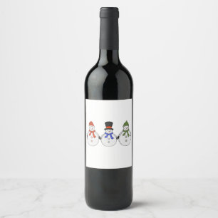 Etiqueta Para Botella De Vino Ha llegado el invierno de los hombres de nieve