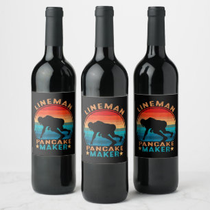 Etiqueta Para Botella De Vino Hacedor de Panqueques Liniero - Fútbol Americano