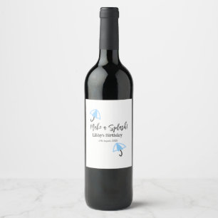 Etiqueta Para Botella De Vino Hacer de la piscina de verano un chisporroteo azul