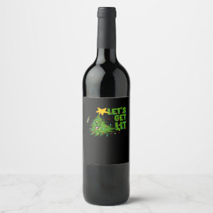 Etiqueta Para Botella De Vino Hagamos que el árbol de Navidad tibio sea divertid