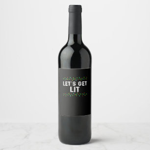 Etiqueta Para Botella De Vino Hagamos que los Navidades de las luces graciosas d