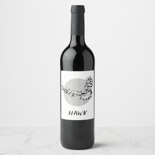 Etiqueta Para Botella De Vino Halcón (Anverso)