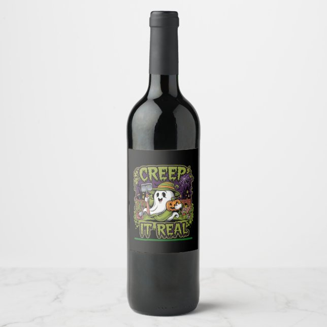 Etiqueta Para Botella De Vino Halloween (Anverso)