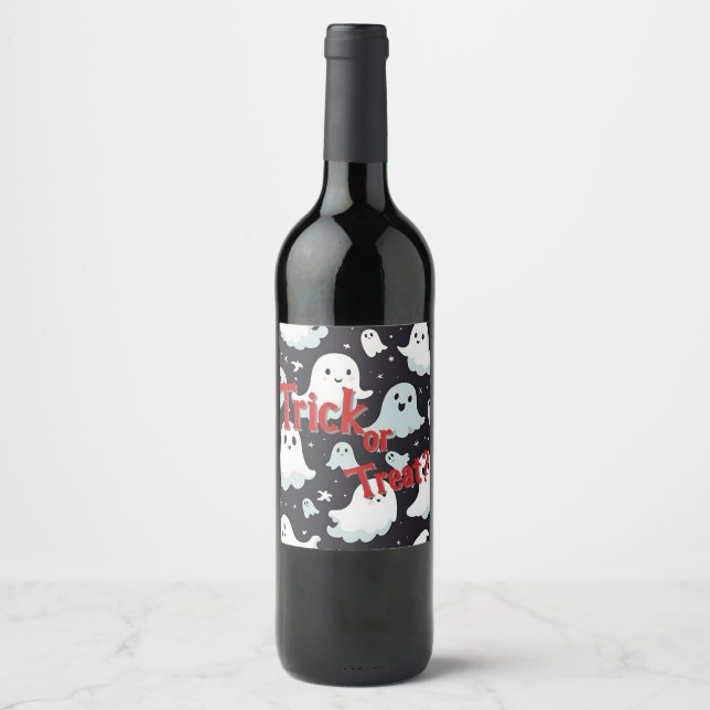 Etiqueta Para Botella De Vino Halloween (Anverso)