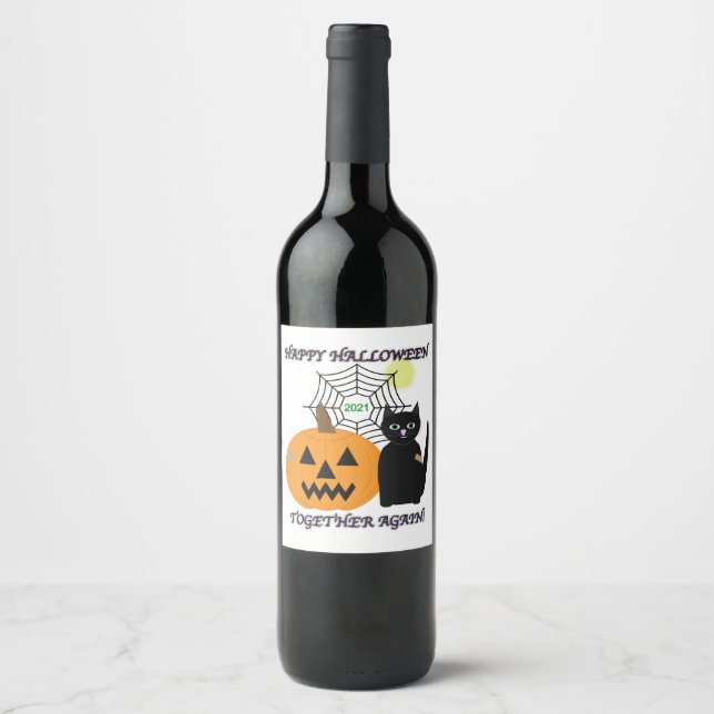 Etiqueta Para Botella De Vino Halloween 2021 (Anverso)