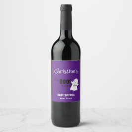 Etiqueta Para Botella De Vino Halloween Baby Shower Little BOO Purple