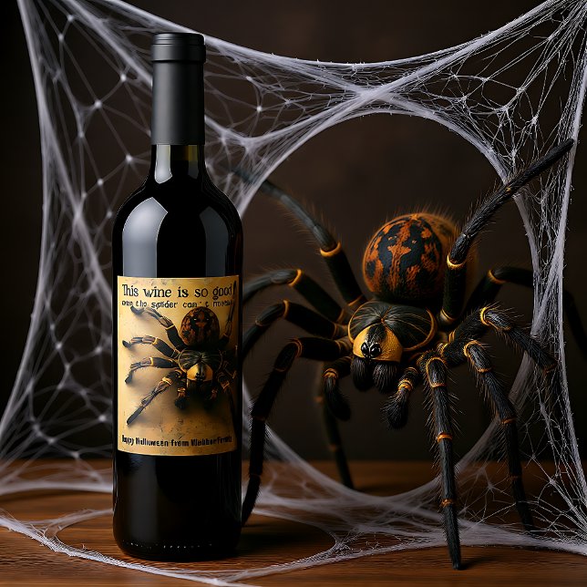 Etiqueta Para Botella De Vino ¡HALLOWEEN Bash! (Spook-tacular Spider HALLOWEEN Bash! Wine Label)