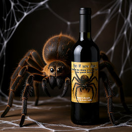 Etiqueta Para Botella De Vino HALLOWEEN Bash de araña de hormigón de columna 🕷️