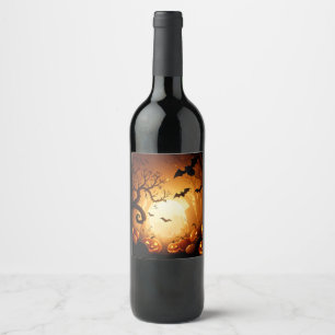 Etiqueta Para Botella De Vino Halloween/Bat/Calabaza/Caída