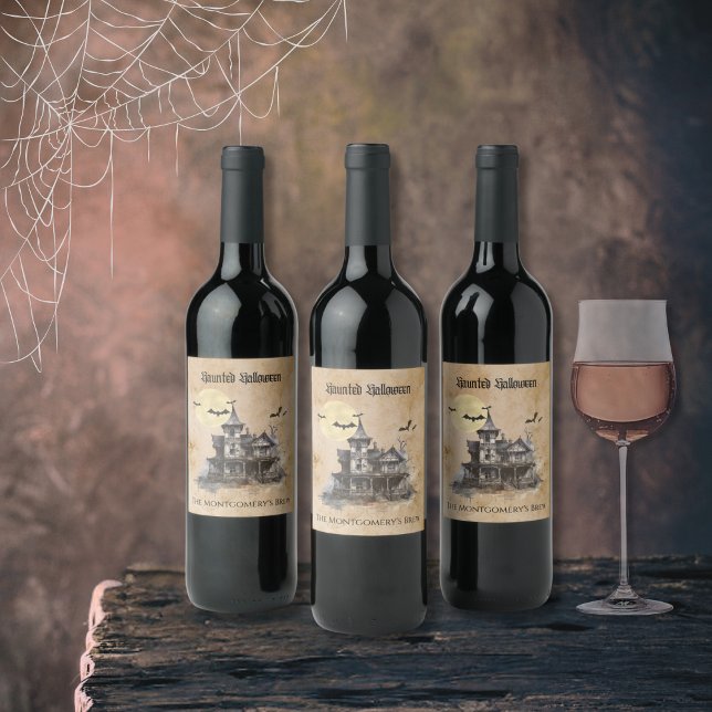 Etiqueta Para Botella De Vino Halloween Brew, el castillo embrujado (Subido por el creador)