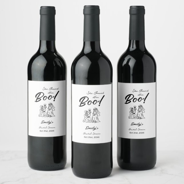 Etiqueta Para Botella De Vino Halloween Bridal Shower (Botellas)