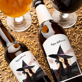 Etiqueta Para Botella De Vino halloween, bruja