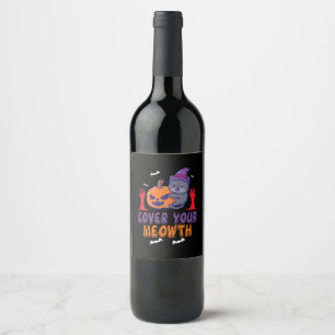 Etiqueta Para Botella De Vino Halloween cubre tu cumpleaños de Meoween