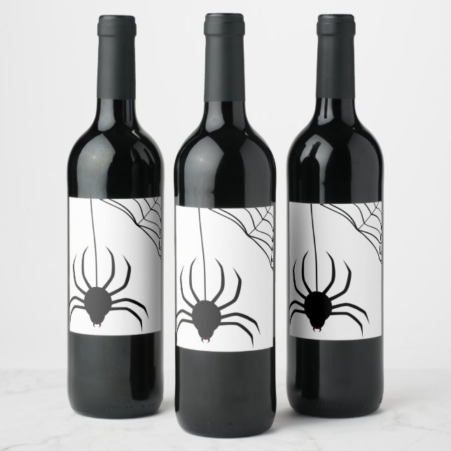 Etiqueta Para Botella De Vino Halloween de Black Spider (Botellas)
