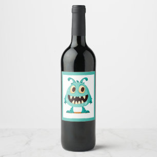 Etiqueta Para Botella De Vino Halloween/Monstruo/personalizado