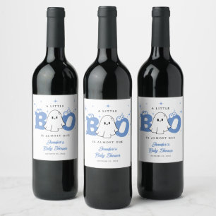 Etiqueta Para Botella De Vino Halloween Pequeño Boo Aburrido Fantasma Baby Showe