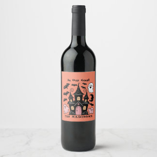 Etiqueta Para Botella De Vino Halloween Personalizado Sea Nuestra Casa De Huéspe