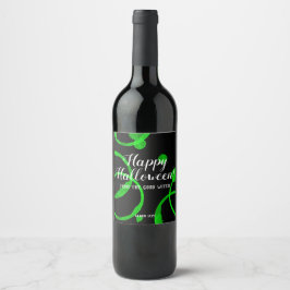 Etiqueta Para Botella De Vino Halloween Sello de Vino Veneno Verde