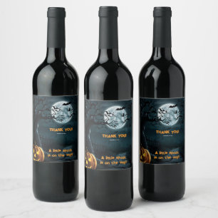 Etiqueta Para Botella De Vino Halloween Un poco de parodia de la Baby Shower de 