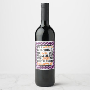 Etiqueta Para Botella De Vino Hallween Sayings, fiesta de Halloween