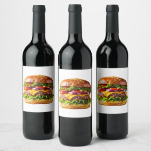 Etiqueta Para Botella De Vino Hamburguesa con queso apetitosa de SlipperyJoe cru