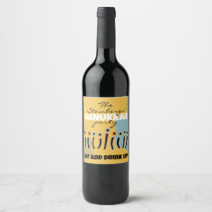 Etiqueta Para Botella De Vino Hanukkah Happy Glitzy Art