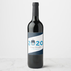 Etiqueta Para Botella De Vino Hanukkah mascarado 2020 Festividad Personalizado h