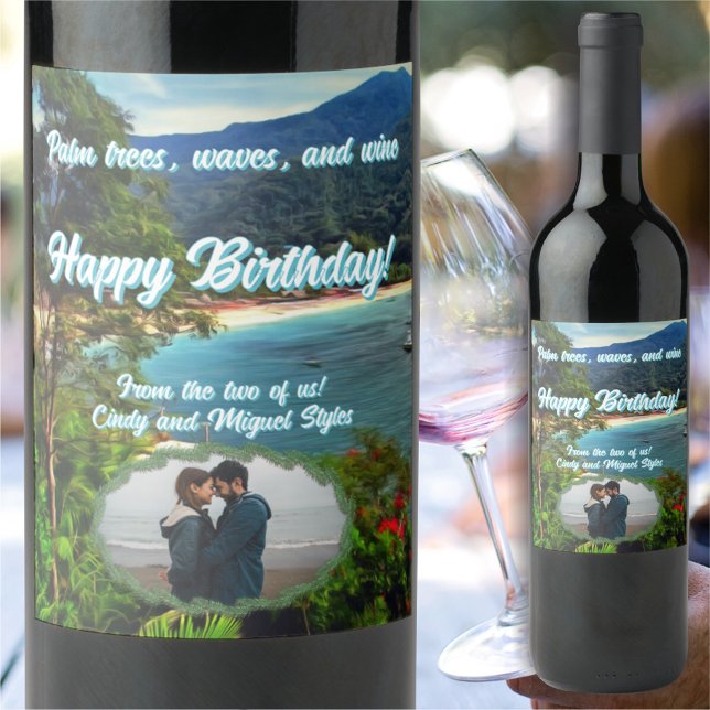Etiqueta Para Botella De Vino Happy Birthday 0828 (Subido por el creador)