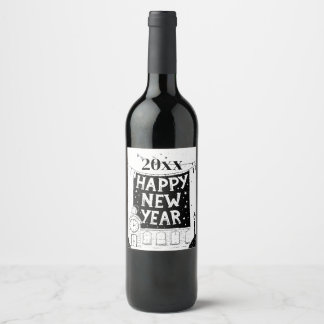 Etiqueta Para Botella De Vino Happy new year & year personalize 