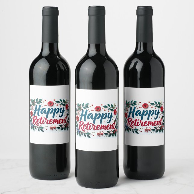 Etiqueta Para Botella De Vino  Happy Retirement Sticker (Happy Retirement Stickers for wine bottles!)