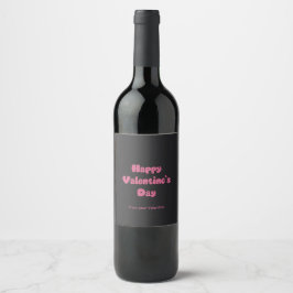 Etiqueta Para Botella De Vino Happy Valentine's Day Glitter