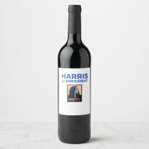 Etiqueta Para Botella De Vino Harris por el presidente / Kamala Harris por el pr