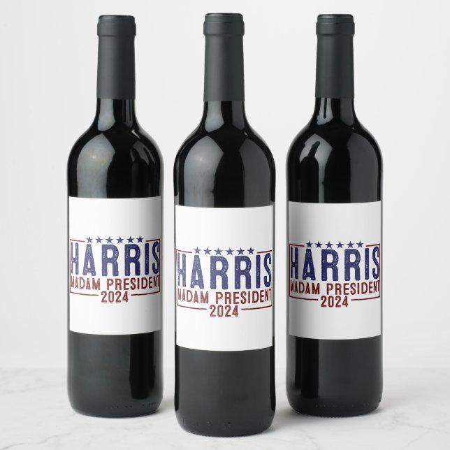 Etiqueta Para Botella De Vino Harris Señora Presidenta 2024 (Botellas)
