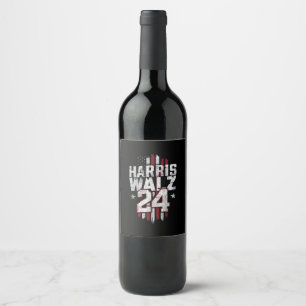 Etiqueta Para Botella De Vino Harris Walz 2024 Kamala Harris 2024 Tim Walz 2024