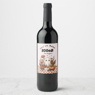 Etiqueta Para Botella De Vino Has sido Booed Cute Cottagecore Halloween