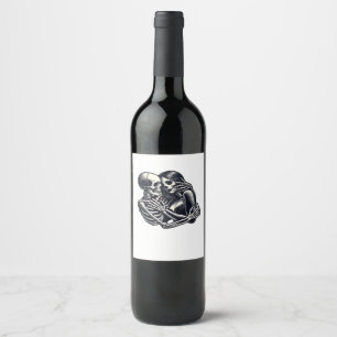 Etiqueta Para Botella De Vino Hasta que la Muerte Nos Separe - Arte de Pareja de